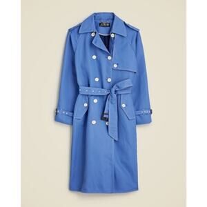 J Crew Relaxed Lightweight Shiny Nylon Trench Coat US Women's 2 New